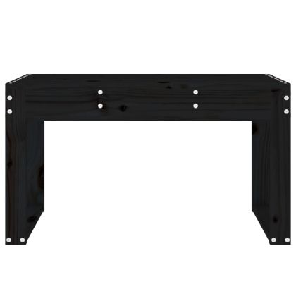 Градинска пейка, черна, 80x38x45 см, борово дърво масив
