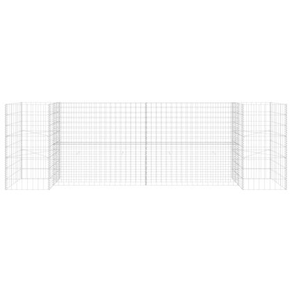 Габион плантер Н-образен, стоманена тел, 260x40x80 cм