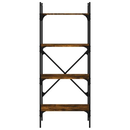 Библиотека 4 рафта опушен дъб 56x31,5x138,5 см инженерно дърво