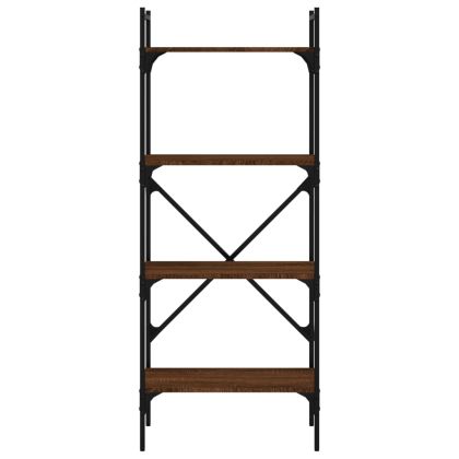 Библиотека 4 рафта кафяв дъб 56x31,5x138,5 см инженерно дърво