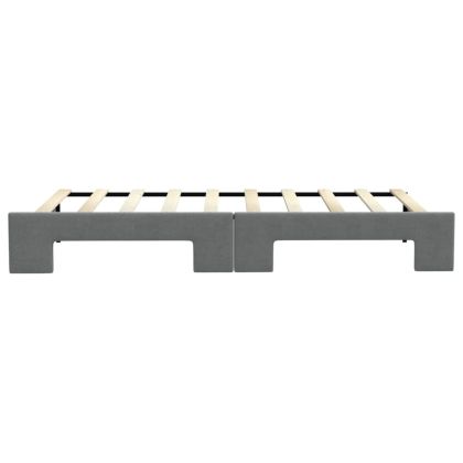 Канапе с изтеглящо разтегателно легло тъмносиво 90x190 см плат