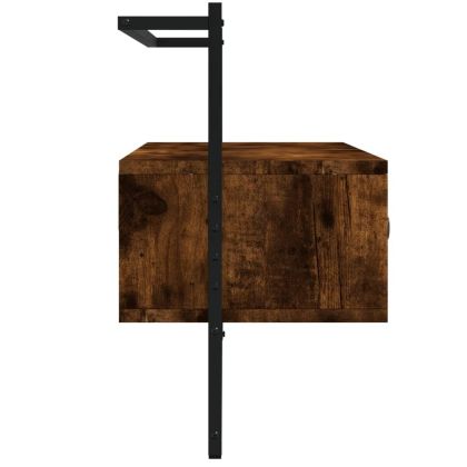 ТВ шкаф стенен монтаж опушен дъб 100,5x30x51 см инженерно дърво