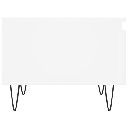 Кафе маси, 2 бр, бели, 50x46x35 см, инженерно дърво