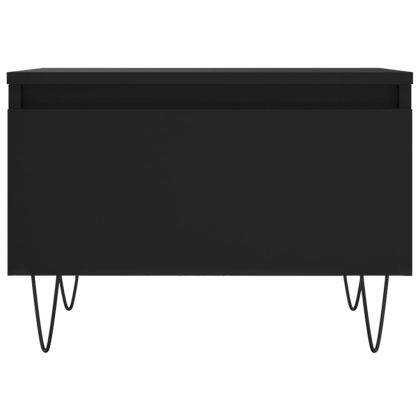 Кафе маси, 2 бр, черни, 50x46x35 см, инженерно дърво