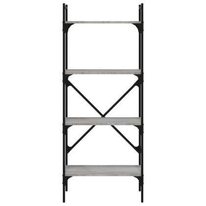 Библиотека 4 рафта сив сонома 56x31,5x138,5 см инженерно дърво