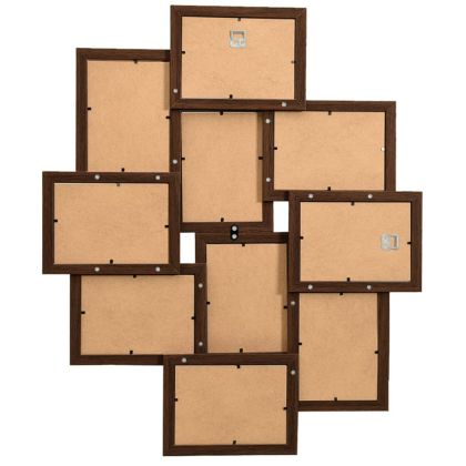 Фоторамка колаж за 10 снимки (13х18 см), тъмнокафява, МДФ