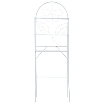 Свободностоящ стелаж за баня, бял, 60x33x174 см