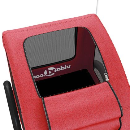 Ремарке за колело за любимци червен Оксфорд плат и желязо