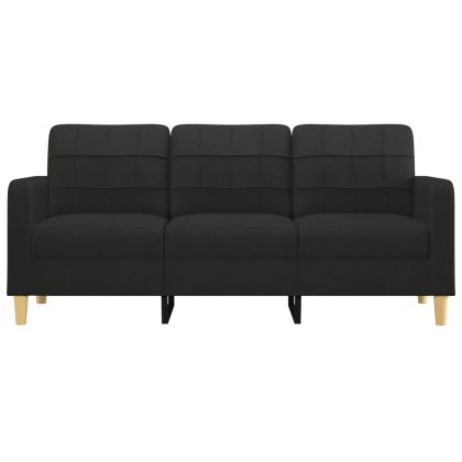 3-местен диван, Черен, 180 см, плат