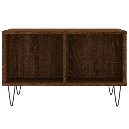 Кафе маса, кафяв дъб, 60x50x36,5 см, инженерно дърво