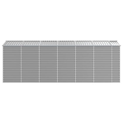 Градинска барака, светлосива, 191x555x198 см, поцинкована стомана