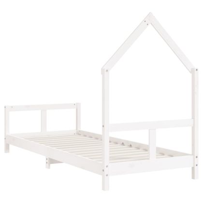 Рамка за детско легло бяла 80x200 см масивна чамова дървесина
