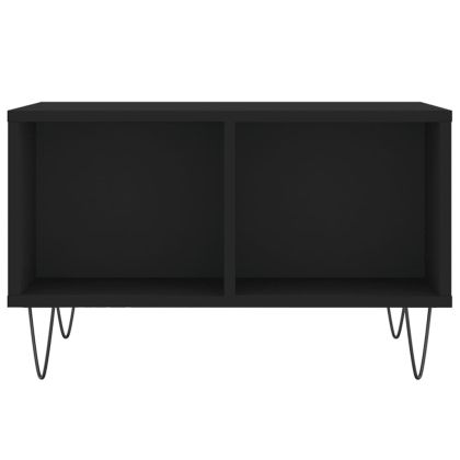 Кафе маса, черна, 60x50x36,5 см, инженерно дърво