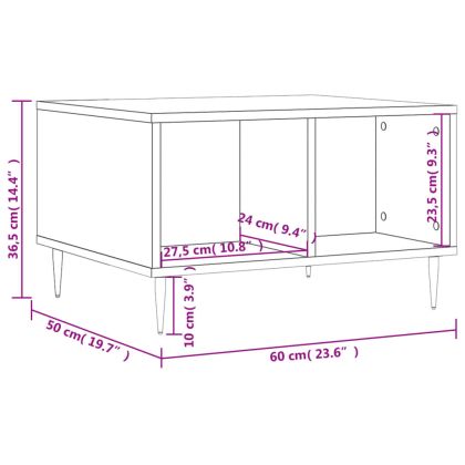 Маса за кафе, бетонно сива, 60x50x36,5 см, инженерно дърво