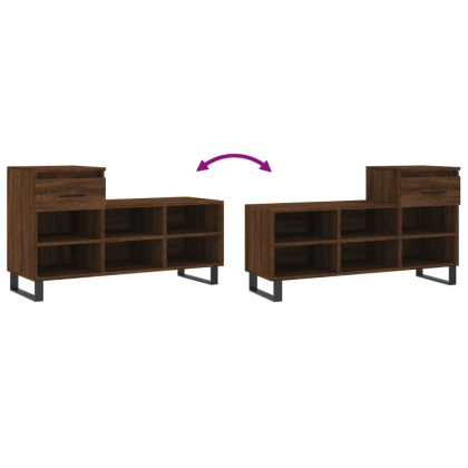 Шкаф за обувки, кафяв дъб, 102x36x60 см, инженерно дърво