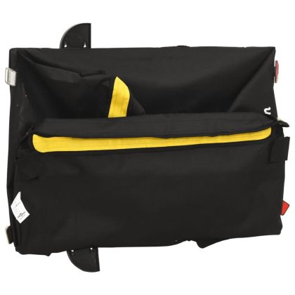 Ремарке за велосипед, черно и жълто, 45 кг, желязо