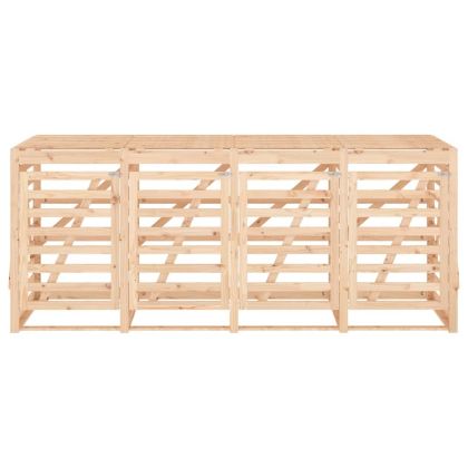 Четворен контейнер за съхранение на кофи за боклук от бор масив