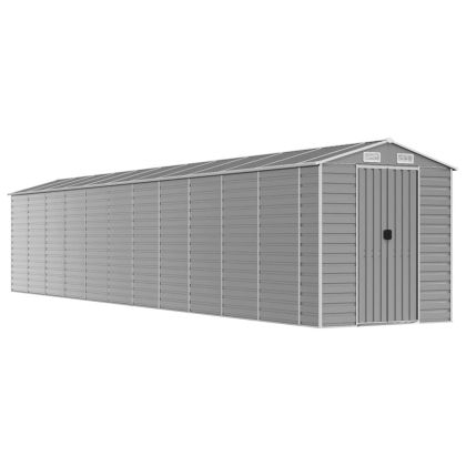 Градинска барака, светлосива, 191x980x198 см, поцинкована стомана