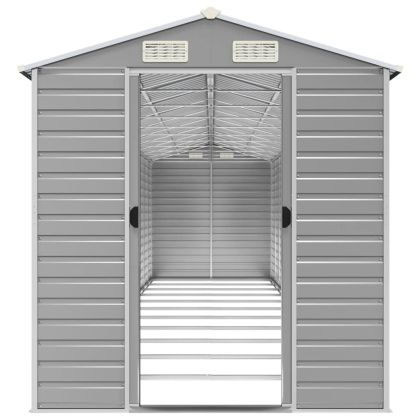 Градинска барака, светлосива, 191x980x198 см, поцинкована стомана