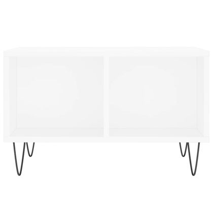 Кафе маса, бяла, 60x50x36,5 см, инженерно дърво