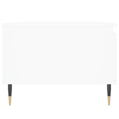 Кафе маса, бяла, 90x50x36,5 см, инженерно дърво