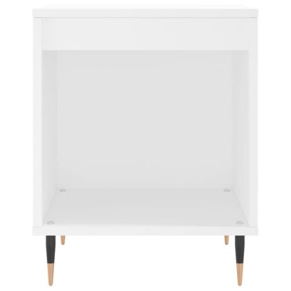 Нощни шкафчета, 2 бр, бели, 40x35x50 см, инженерно дърво