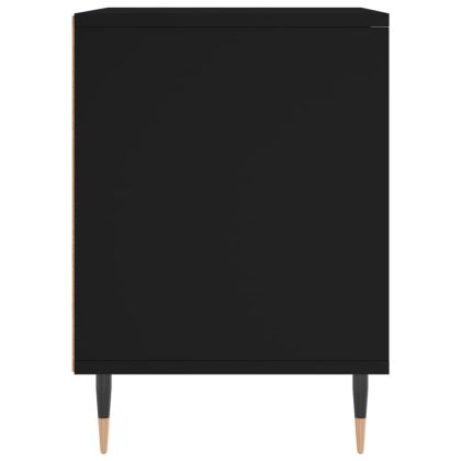 Нощни шкафчета, 2 бр, черни, 40x35x50 см, инженерно дърво