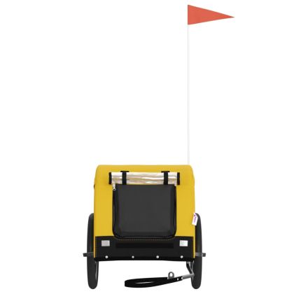 Ремарке за колело за любимци жълт и черен Оксфорд плат и желязо