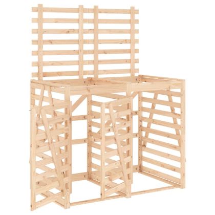 Двоен кош за съхранение на кофи за боклук бор масив