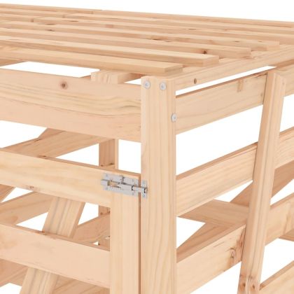 Двоен кош за съхранение на кофи за боклук бор масив