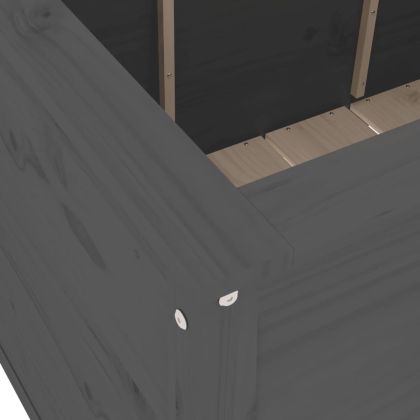 Градинско повдигнато легло, сиво, 119,5x82,5x78 см, бор масив