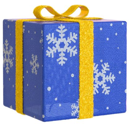 Светещи коледни кутии, 3 бр, 64 LED светлини, топло бяло