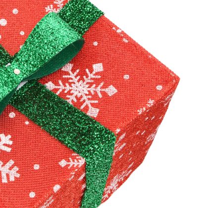 Светещи коледни кутии, 3 бр, 64 LED светлини, топло бяло