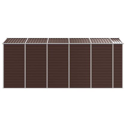 Градинска барака, кафява, 191x470x198 см, поцинкована стомана