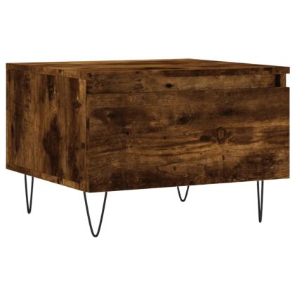 Холни маси, 2 бр, опушен дъб, 50x46x35 см, инженерно дърво