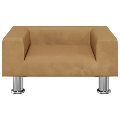 Кучешко легло кафяво 50x40x26,5 см кадифе