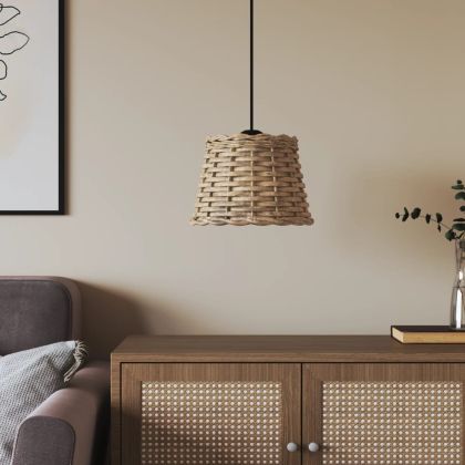 Абажур за таванна лампа кафяв Ø20x15 см ракита