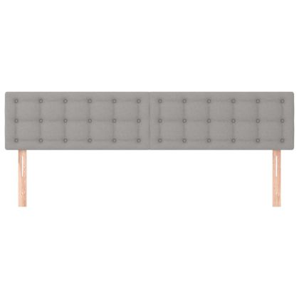 Горни табли за легло, 2 бр, светлосиви, 100x5x78/88 см, плат