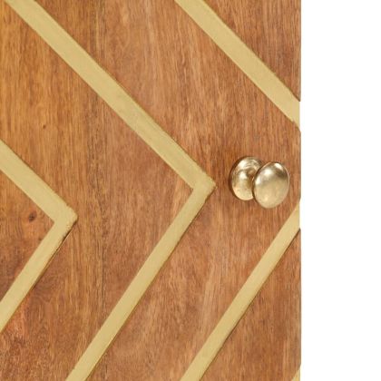 Шкаф за баня, кафяво и черно, 38x33,5x58 см, манго масив