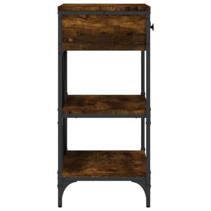 Конзолна маса, опушен дъб, 75x34,5x75 см, инженерно дърво