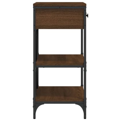 Конзолна маса, кафяв дъб, 75x34,5x75 см, инженерно дърво