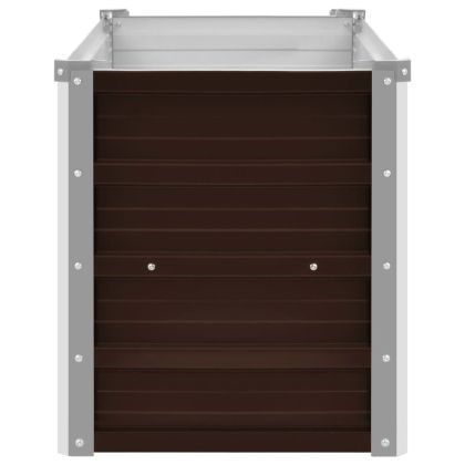 Градинска висока леха кафява 100x40x45 см поцинкована стомана