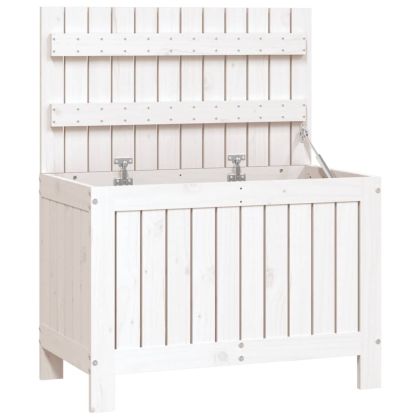 Градинска кутия за съхранение, бяла, 76x42,5x54 см, бор масив