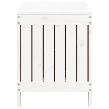 Градинска кутия за съхранение, бяла, 76x42,5x54 см, бор масив