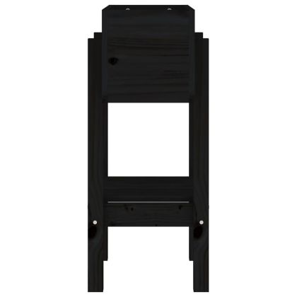 Градински сандък, черен, 62x30x69 см, бор масив