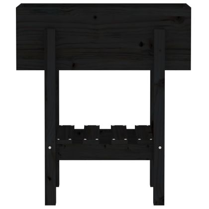 Градински сандък, черен, 62x30x69 см, бор масив