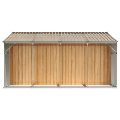 Градински навес светлокафяв 277x365,5x179см поцинкована стомана