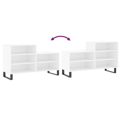 Шкаф за обувки, бял, 102x36x60 см, инженерно дърво