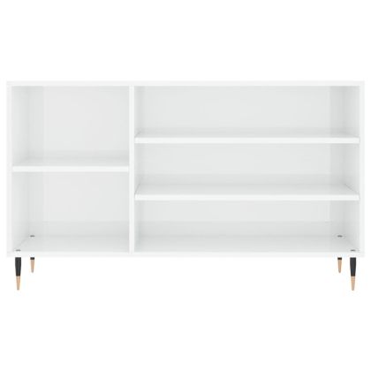 Шкаф за обувки, бял гланц, 102x36x60 см, инженерно дърво