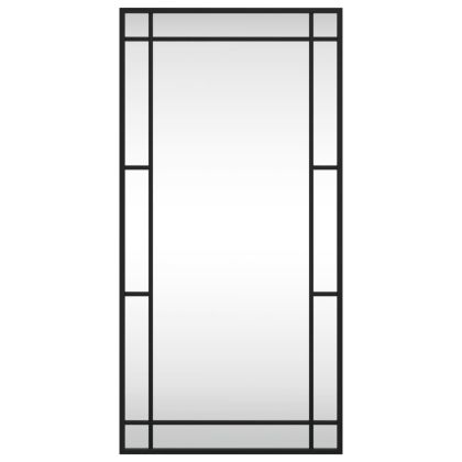 Стенно огледало, черно, 40x80 см, правоъгълно, желязо